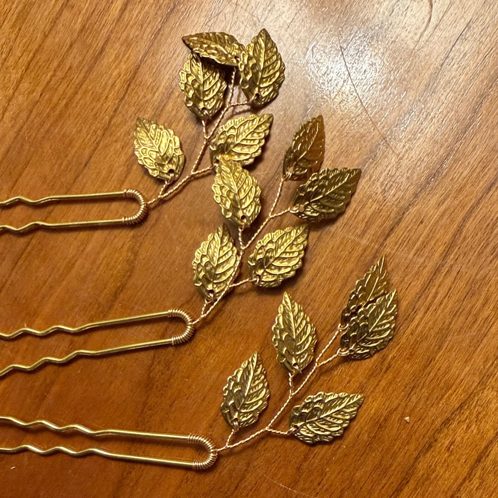 Gold Leaf Hair Pins